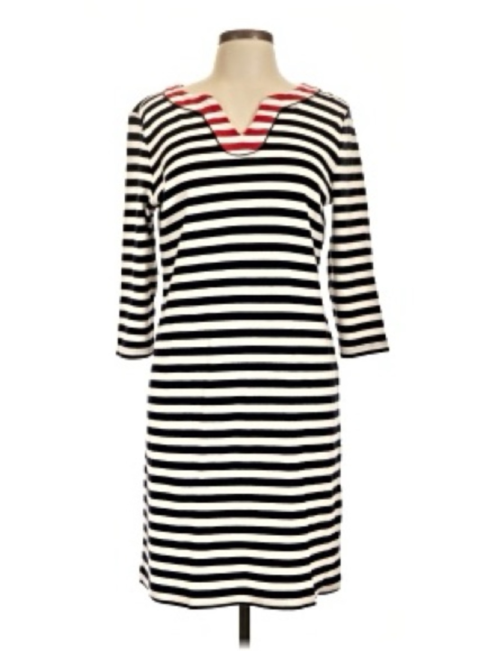 Talbots black-and-white striped dress